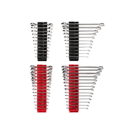 Tekton 50pc Stubby/Standard Length Combination Wrench Set w/ Modular Organizer (1/4 - 3/4 in, 6 - 19 mm) WCB95901
